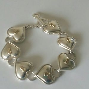 Tiffany & Co 18k & silver padlock link bracelet